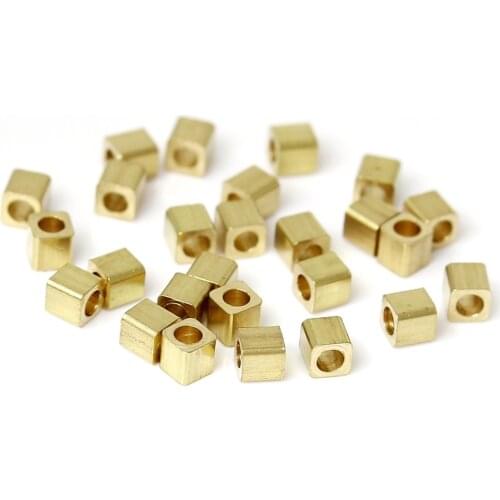 DoreenBeads 500 PCs Copper Seed Beads Square Cube Light Gold Color About 2*2mm(1/8") Hole Size: 1mm, Jewelry Making Findings