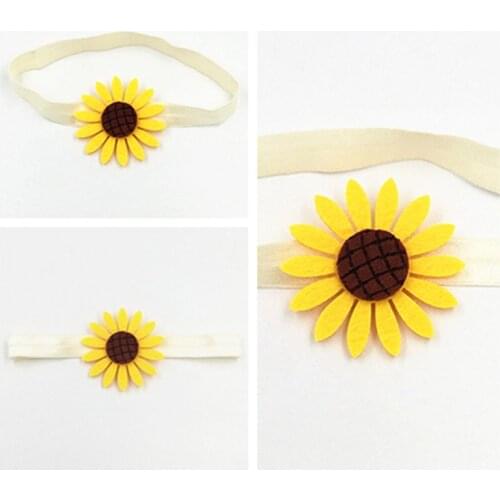 Baby girl Elastic Hair Band Sunflower Headband newborn toddler Sunflower Hair Band Headbands Hair Accessories for children