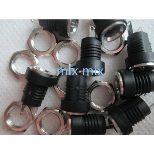 Fixmee 100pc Panel Classis Mount DC 12V 3A Socket Charger Power Jack Plug 2pin 2.1*5.5MM