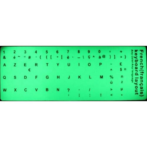 Laptop Computer Notebook Fluorescent Keyboard Cover Stickers Spanish/English/Russian/Arabic/French Language Letter Luminous
