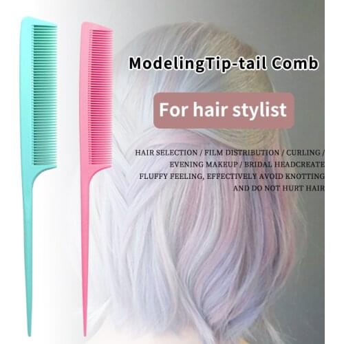 Salon Metal Pin Hair Tinting Rat Tail Combs For Parting Braid Combs