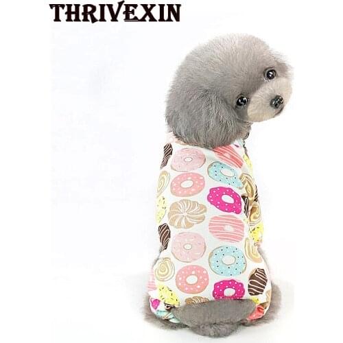 Cotton Comfortable Pet Dog Homewear Clothes Cat Teddy Puppy Four-legged Coverall Pajamas Sweater for Small Middle Dogs