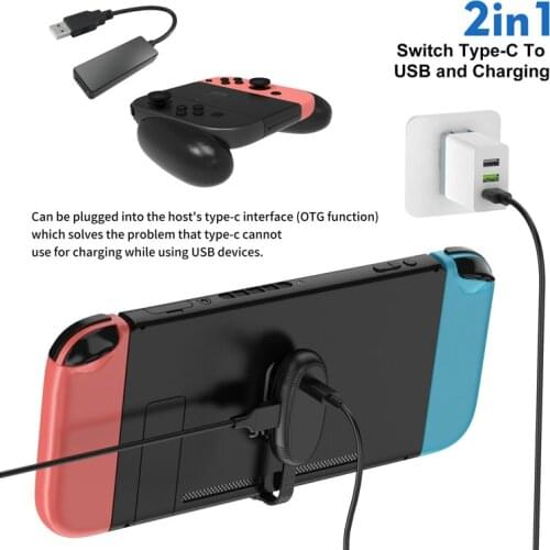 Type-c charging otg cable for NS Switch console support usb charging port and wireless controller adapter