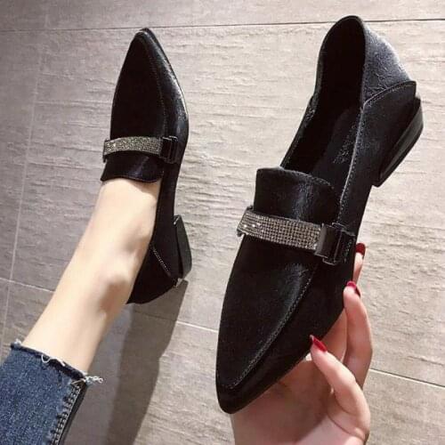 New Women Shoes Slip On Loafers Woman Single Shoe Spring Autumn Comfortable Lady Flats Pointed Toe Office Work Zapatos Mujer