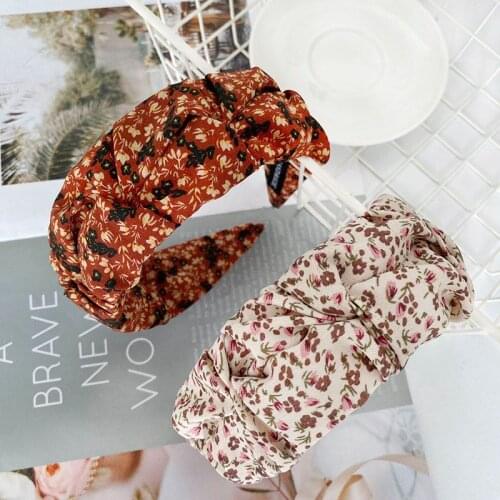 Small Floral Folds Wide-brimmed Flower Hairbands For Women Hair Accessories Korea Hair Band Hair Bows Crown Headbands