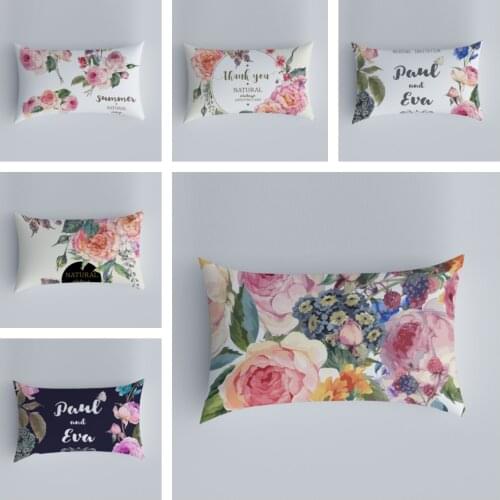 American country flower pattern sofa bedside pillow cover modern simple casual waist pillow cushion cover pillow decoration home