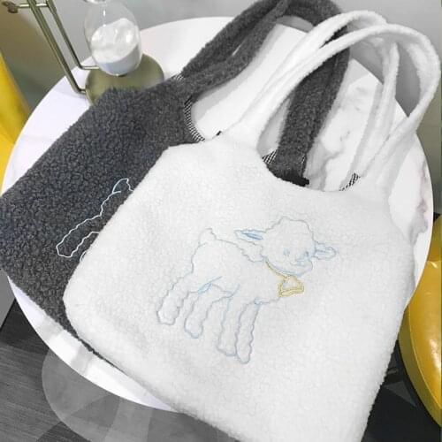 2020 New Cute Women Shoulder Bag Simple Canvas Handbag Tote female Large Capacity Embroidery Shopping Bag Book Bags For Girls