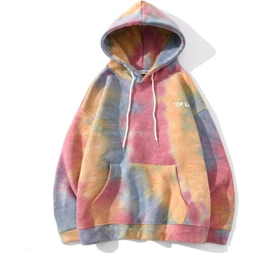 New Arrivals Tie Dye Mens Oversized Hoodies Pullover Long Sleeve Women Sweatshirt Hooded Plus Fleece Sweater Polerones De Mujer
