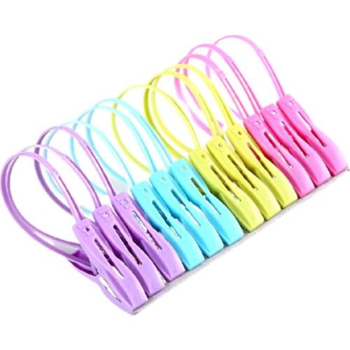 Plastic Clothespin Wind Drying Sock Clip Entrainment Ring Lanyard Clip Multifunctional Household Accessories H88F