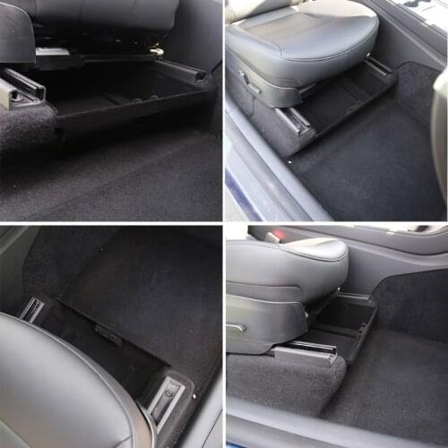 For Model Y Car Under Seat Storage Tray ABS/Shockproof Flocking Automobile Interior Under Seat Hidden Organizer