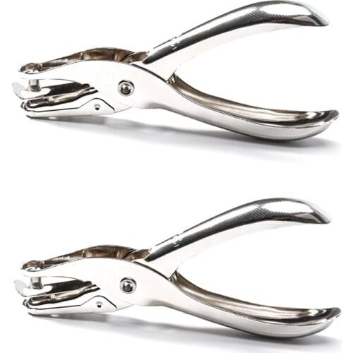 Punch Manual 3mm Punch Pliers 2 Pieces 1 Hole Punch Punch Hand-Held Paper Punch Silver