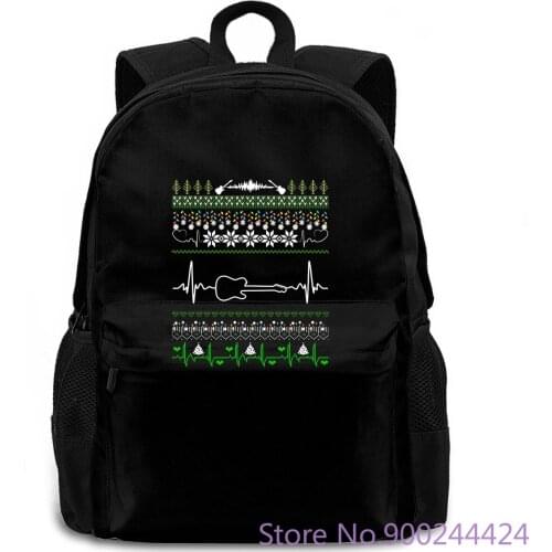 Heartbeat Electric Guitar Christmas Ugly Male Low Price Steampunk women men backpack laptop travel school adult