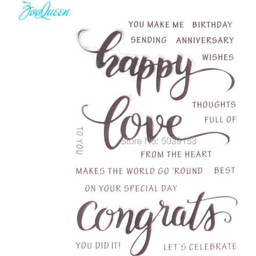 Happy love congrats transparent clear stamps for Scrapbooking/Card Making/Stamps set stationery Kid Christmas Fun Party Supply