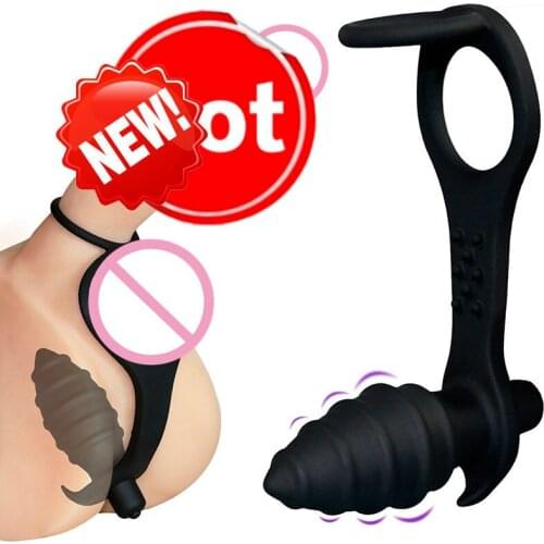 10 Speed Sex toys Prostate Massager vibrating cock ring Anal sex toys for men delay Ejaculation sex products gay anal Butt Plug