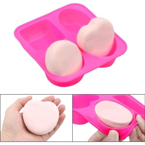 Silicone Round Oval Heart Square Shape Handmade Soap Mold 4 Cavity Portable Unique Soap Making Tools Soap Molds Soap Making