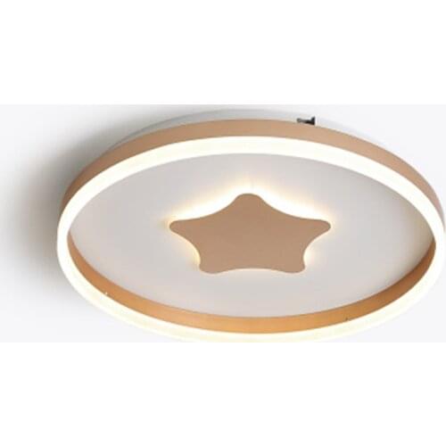 Nordic Creative Wood Bedroom Led Ceiling Lamp Minimalist Star Shield Design Parlor Living Room Kids Room Study Ceiling Lighting