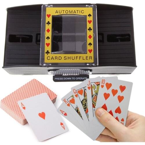 Brand New Automatic Poker Card Shuffler Board Games Battery Operated Playing Cards Shuffle 2 Deck Automatic Hand Crank