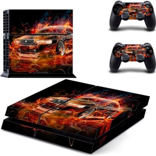 Car Style PS4 Skin Sticker for Playstation 4 Console & 2 Controllers Decal Vinyl Protective Skins Style 1
