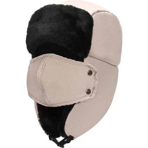 Unisex Thickened Plush Lei Feng Hat Outdoor Ear Protection Windproof Warm Cap