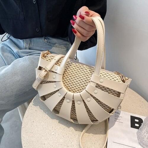Vintage Hollow Out Saddle Bags Women Handbags Fashion Trend Semicircle Designer Top-Handle Purses Casual Shoulder Crossbody Bags