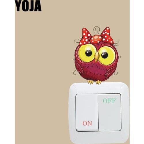 YOJA Lovely Owl Sticker Switch Personalized Colored Decor Living Room Bedroom Wall 10SS0076