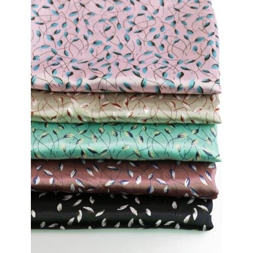 100cm*148cm Retro Floral Satin Fabric Shirt Scarf Tissu Polyester