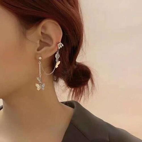 1pcs Dangle Butterfly Earring Harajuku Jewelry For Women Girl Cool Creative Baroque Pendant Punk Drop Luck Friendship Gifts