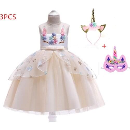 2019 Unicorn Party Dress Kids Dresses For Girls Elsa Costume Cinderella Dress Children Elegant Girls Princess Dress