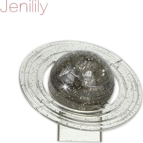 2colors 3D Crystal Saturn Puzzle Three-Dimensional Planet Puzzles Kids Toys Xmas Gift Home Decoration Educational Toys 40pcs