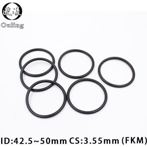 5PC/Lot Fluorine rubber Ring FKM O-ring Seal CS3.55mm ID42.5/43.7/45/46.2/47.5/48.7/50mm O Ring Gasket Oil Ring Fuel Sealing