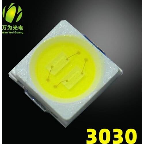 5000pcs/lot 3030 Lamp Beads 100-140LM 1W Highlight 3V 6V 9V White Warm White Neutral Light LED Copper Bracket