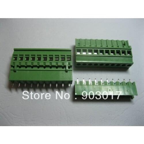 6 Pcs Per Lot 5.08A 5.08mm Straight 10 pin Screw Terminal Block Connector Pluggable Type HOT Sale High Quality