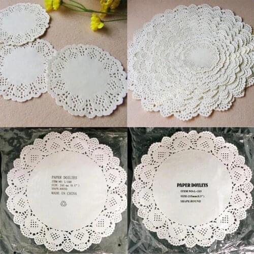80Pcs/lot Cute Round Lace Paper Doilies Craft Cake Placemat Wedding Birthday Prom Party DIY Decoration New 11.4cm-26.7cm