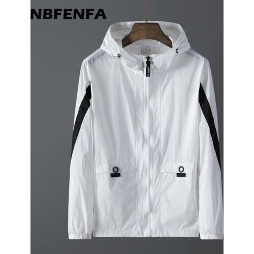 8XL Men Summer Jackets Thin Quick Dry Lightweight Jackets Mens Sun Protection Hooded Outdoor Coat Male Jackets Plus Size LX120