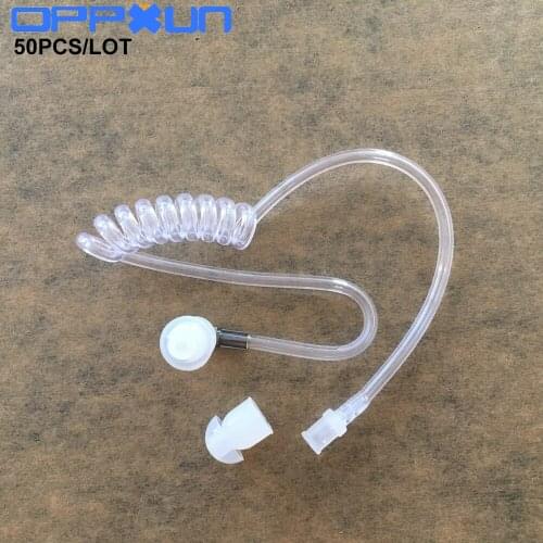 50pcs Earphone Accessories Transparent Coil Acoustic Air Tube Earplug For Two-Way Radio Walkie Talkie Earpiece Headset Accessori
