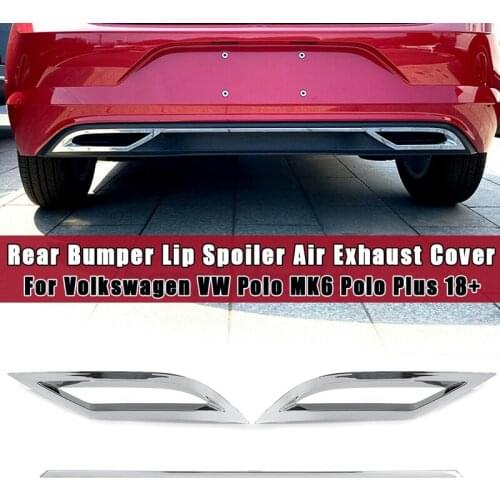 Car Rear Bumper Spoiler Rear Lip Bright Strip Air Outlet Exhaust Strip Cover Trim for MK6 2018 2019