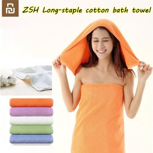 Youpin ZSH Bath Towel 100% cotton towels bathroom 5 Colors Highly Absorbent Bath hand towels baby Adult bath towel