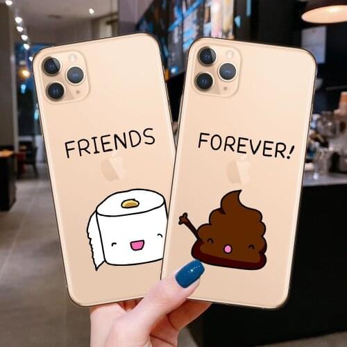Best Friends Forever Cartoon BFF Phone Case for Coque IPhone 11 Pro XS Max XR X 8 7 6 6S Plus SE 2020 Soft Silicone Cover Cases