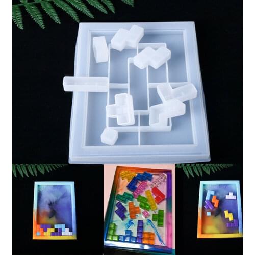 NOT AS LONG diy Crystal Epoxy Mould Tetris Mould Mirror Making Creative Jewelry Handmade Personalized Homeware Crafts