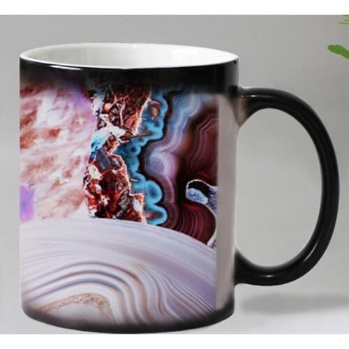 New abstract design coffee mugs Heat Temperature Sensitive changing color Magic mug tea cups dropshipping