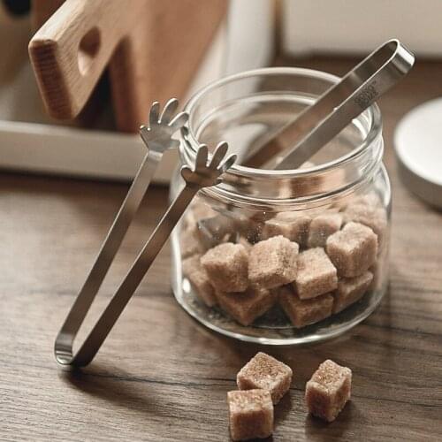 Stainless Steel Sugar Picker Ice Cube Ice Clip Restaurant Coffee Cube Sugar Rock Sugar Brown Sugar Creative Small Clip