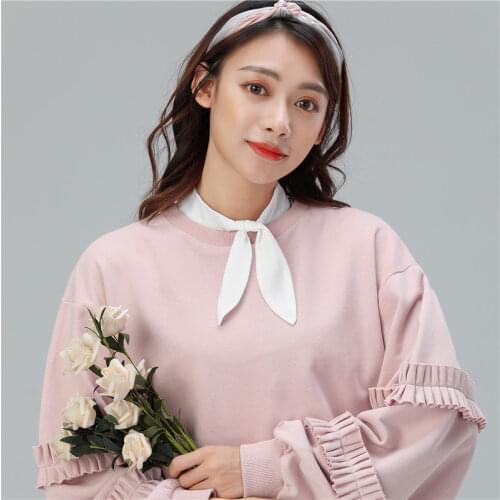 Fashion Bowknots Fake Collar Tie Ladies White Shirt Detachable False Collar Lapel Blouse Top Decor Clothes Accessories