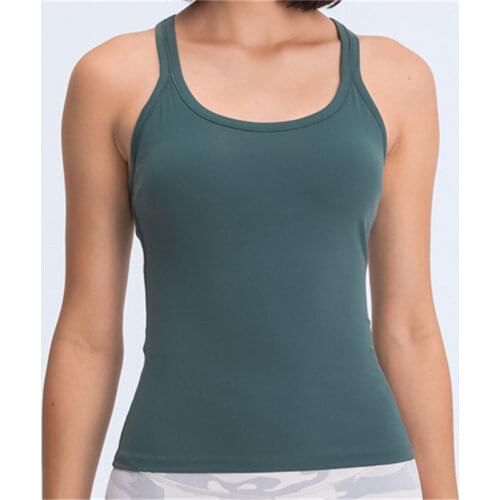 Nepoagym TIMEFLOW Racerback Tank Top Snug Fit Sleeveless Yoga Shirt Brushed Women Workout Top Sports Shirt with Padded Bra