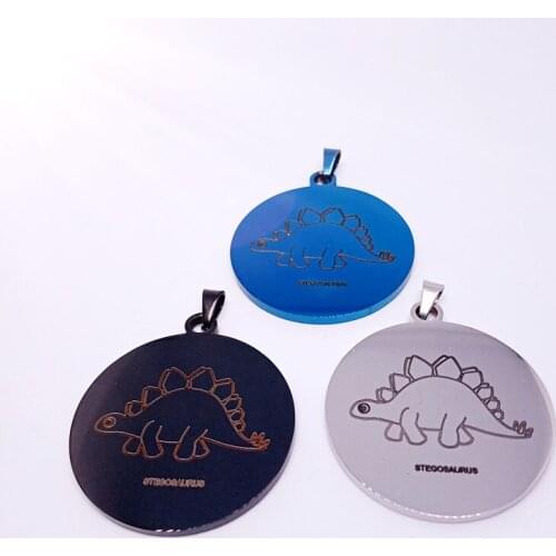 Stainless Steel Forest Wild Beast Animal Dinosaur Pendant Necklaces Ancient Creatures Apatosaurus Stegosaurus Image Gift Jewelry