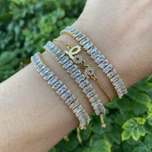 2020 New Trendy Bracelet Men Women Couple Bracelets Gold Copper Micro CZ Cubic Zirconia Fashion Femme Adjustable Charm Jewelry