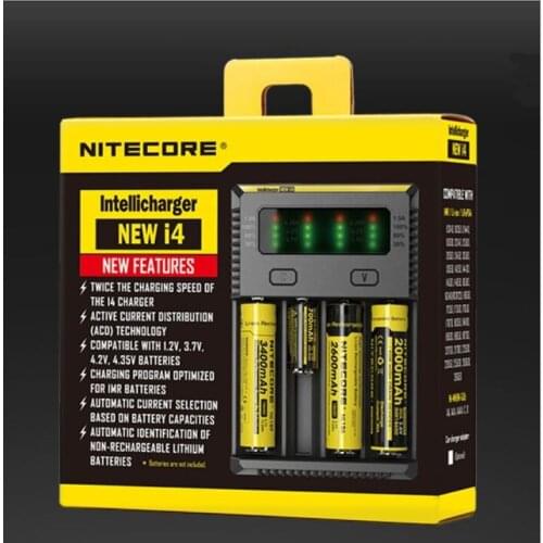 NiteCore/Knight Cole NEW I4 186504 slot smart Ni-MH/Li-ion battery charger