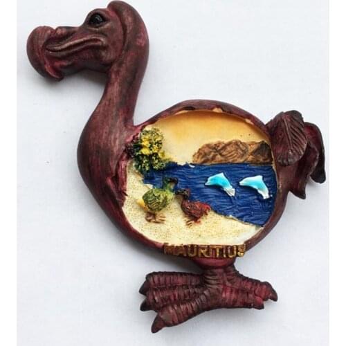New Handmade Painted Mauritius Dodo 3D Fridge Magnets Tourism Souvenirs Refrigerator Magnetic Stickers
