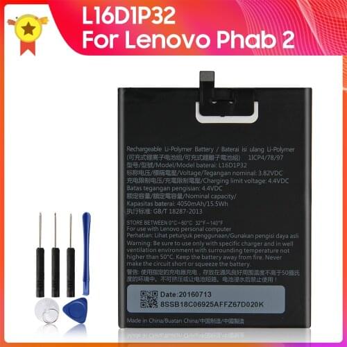 Original Replacement Battery L16D1P32 for Lenovo Phab2 Phab 2 PB2-650 670Y PB2-650M PB2-670N PB2-670M PB2-670Y Phone Battery
