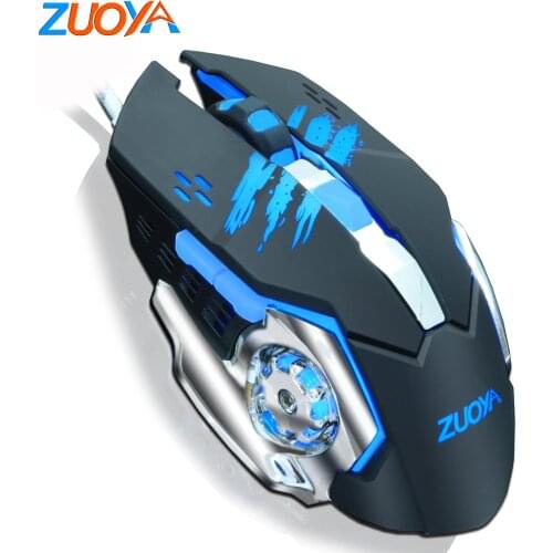 ZUOYA Wired Gaming Mouse Macro 3200DPI Adjustable LED Optical USB Games Mice for Laptop Computer PC Gamer