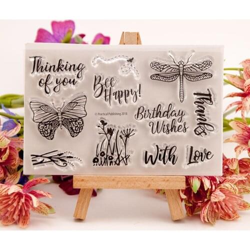 KLJUYP Butterfly Clear Stamps Scrapbook Paper Craft Clear stamp scrapbooking 02287